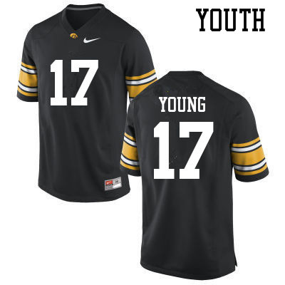 Youth #17 Devonte Young Iowa Hawkeyes College Football Jerseys Sale-Black